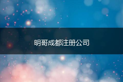 明哥成都注冊公司
