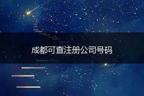 成都可查注冊公司號碼
