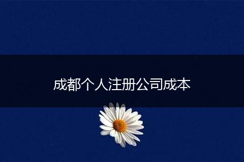 成都個(gè)人注冊(cè)公司成本