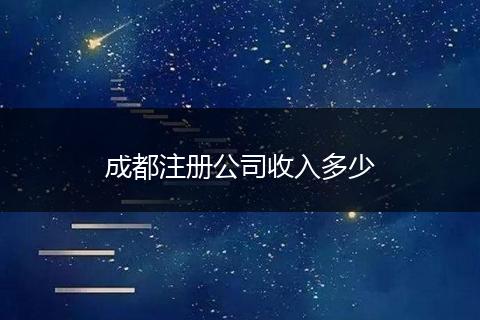 成都注冊公司收入多少