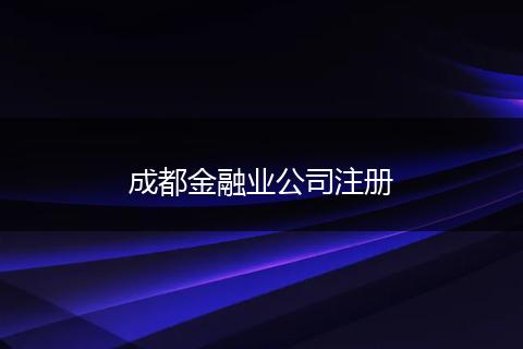 成都金融業(yè)公司注冊