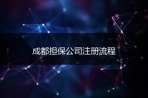 成都擔(dān)保公司注冊(cè)流程