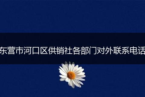 東營市河口區(qū)供銷社各部門對外聯(lián)系電話