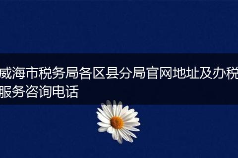 威海市稅務(wù)局各區(qū)縣分局官網(wǎng)地址及辦稅服務(wù)咨詢電話