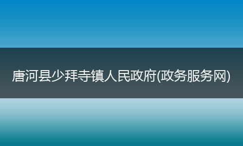 唐河縣少拜寺鎮(zhèn)人民政府(政務服務網(wǎng))