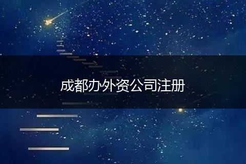 成都辦外資公司注冊