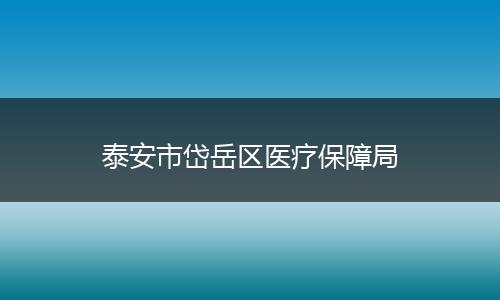 泰安市岱岳區(qū)醫(yī)療保障局