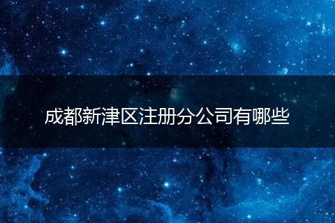 成都新津區(qū)注冊分公司有哪些