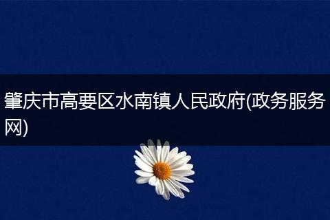 肇慶市高要區(qū)水南鎮(zhèn)人民政府(政務(wù)服務(wù)網(wǎng))