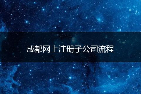 成都網(wǎng)上注冊子公司流程