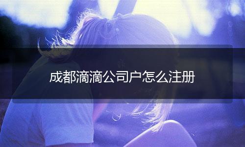 成都滴滴公司戶怎么注冊(cè)