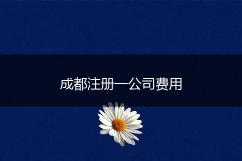 成都注冊(cè)一公司費(fèi)用