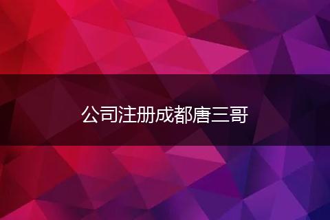 公司注冊成都唐三哥