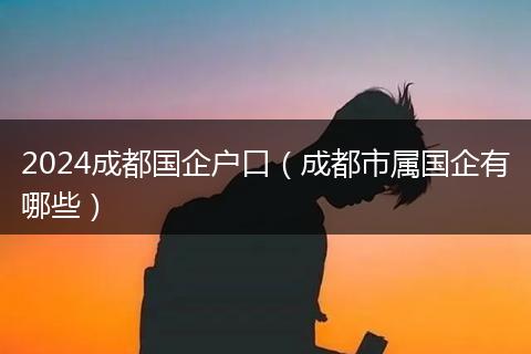 2024成都國企戶口（成都市屬國企有哪些）