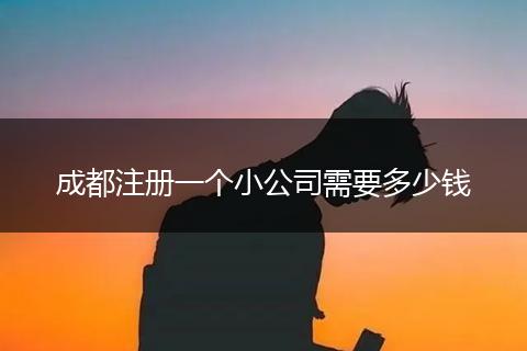 成都注冊一個小公司需要多少錢