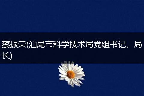 蔡振榮(汕尾市科學(xué)技術(shù)局黨組書記、局長)