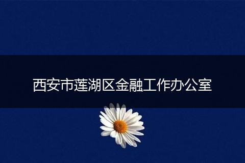 西安市蓮湖區(qū)金融工作辦公室