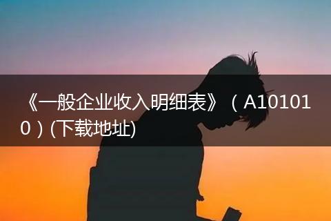 《一般企業(yè)收入明細(xì)表》（A101010）(下載地址)