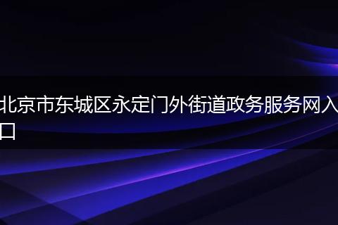 北京市東城區(qū)永定門外街道政務服務網(wǎng)入口