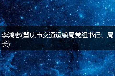 李鴻志(肇慶市交通運輸局黨組書記、局長)
