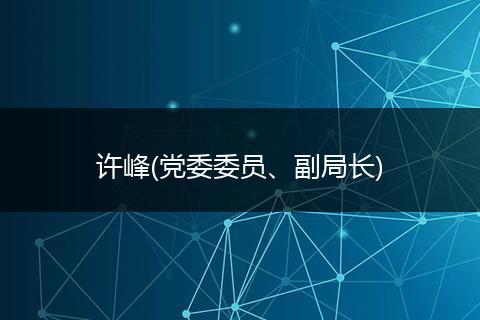 許峰(黨委委員、副局長(zhǎng))