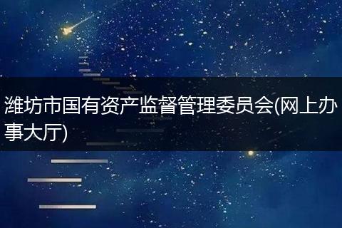 濰坊市國有資產(chǎn)監(jiān)督管理委員會(huì)(網(wǎng)上辦事大廳)