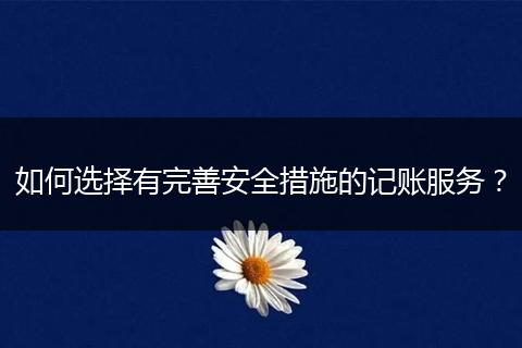 如何選擇有完善安全措施的記賬服務(wù)？