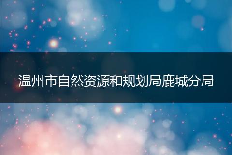 溫州市自然資源和規(guī)劃局鹿城分局