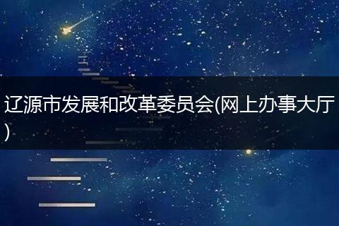 遼源市發(fā)展和改革委員會(網(wǎng)上辦事大廳)