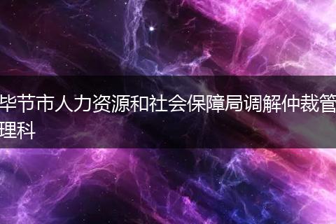 畢節(jié)市人力資源和社會保障局調(diào)解仲裁管理科