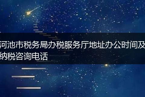 河池市稅務(wù)局辦稅服務(wù)廳地址辦公時間及納稅咨詢電話