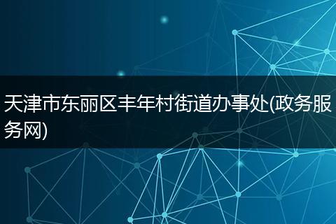 天津市東麗區(qū)豐年村街道辦事處(政務(wù)服務(wù)網(wǎng))