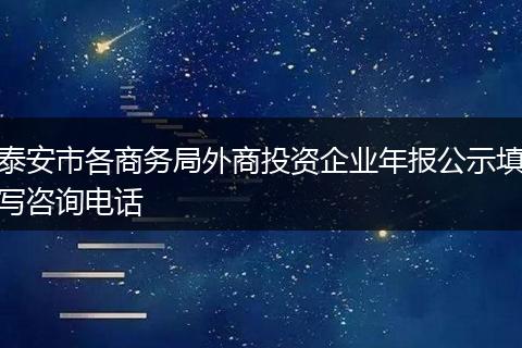 泰安市各商務(wù)局外商投資企業(yè)年報(bào)公示填寫咨詢電話
