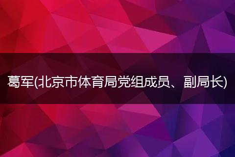 葛軍(北京市體育局黨組成員、副局長(zhǎng))