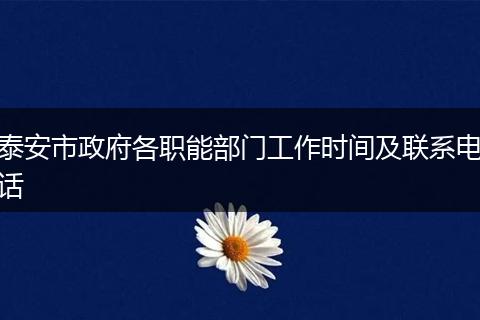 泰安市政府各職能部門工作時(shí)間及聯(lián)系電話