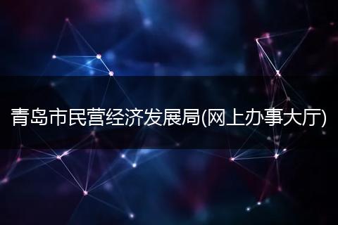 青島市民營經(jīng)濟(jì)發(fā)展局(網(wǎng)上辦事大廳)