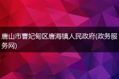 唐山市曹妃甸區(qū)唐海鎮(zhèn)人民政府(政務(wù)服務(wù)網(wǎng))
