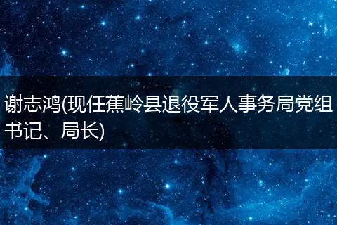 謝志鴻(現(xiàn)任蕉嶺縣退役軍人事務(wù)局黨組書(shū)記、局長(zhǎng))