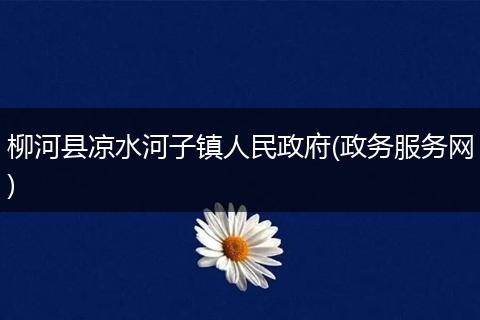 柳河縣涼水河子鎮(zhèn)人民政府(政務(wù)服務(wù)網(wǎng))