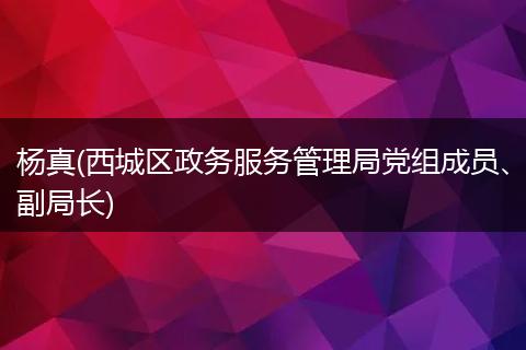楊真(西城區(qū)政務服務管理局黨組成員、副局長)