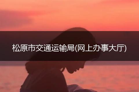 松原市交通運(yùn)輸局(網(wǎng)上辦事大廳)