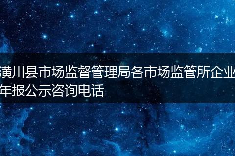 潢川縣市場監(jiān)督管理局各市場監(jiān)管所企業(yè)年報公示咨詢電話