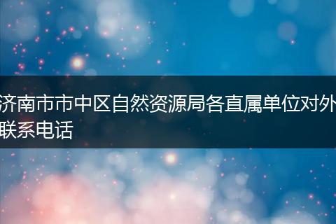 濟(jì)南市市中區(qū)自然資源局各直屬單位對(duì)外聯(lián)系電話