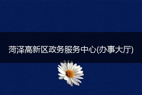 菏澤高新區(qū)政務服務中心(辦事大廳)