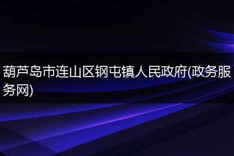 葫蘆島市連山區(qū)鋼屯鎮(zhèn)人民政府(政務(wù)服務(wù)網(wǎng))