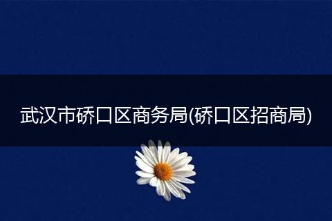 武漢市硚口區(qū)商務(wù)局(硚口區(qū)招商局)