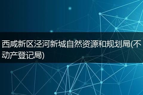 西咸新區(qū)涇河新城自然資源和規(guī)劃局(不動產(chǎn)登記局)