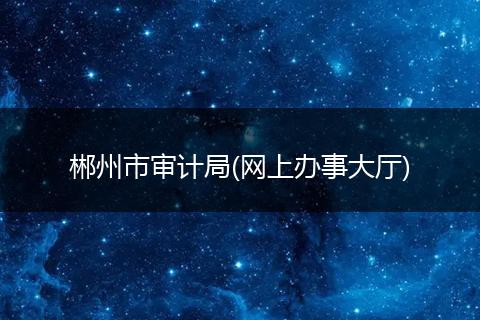 郴州市審計(jì)局(網(wǎng)上辦事大廳)