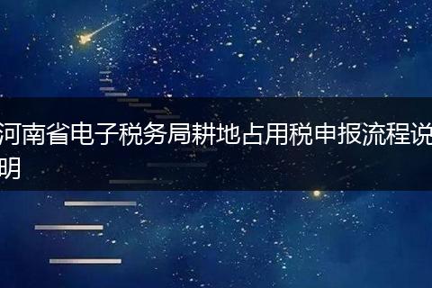 河南省電子稅務(wù)局耕地占用稅申報(bào)流程說明