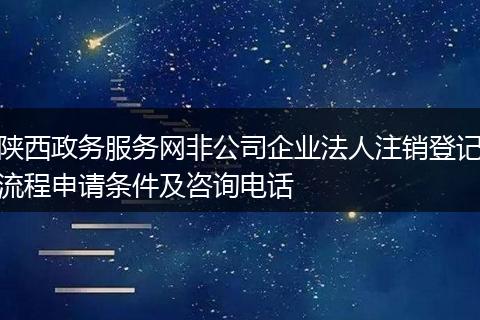 陜西政務(wù)服務(wù)網(wǎng)非公司企業(yè)法人注銷登記流程申請條件及咨詢電話